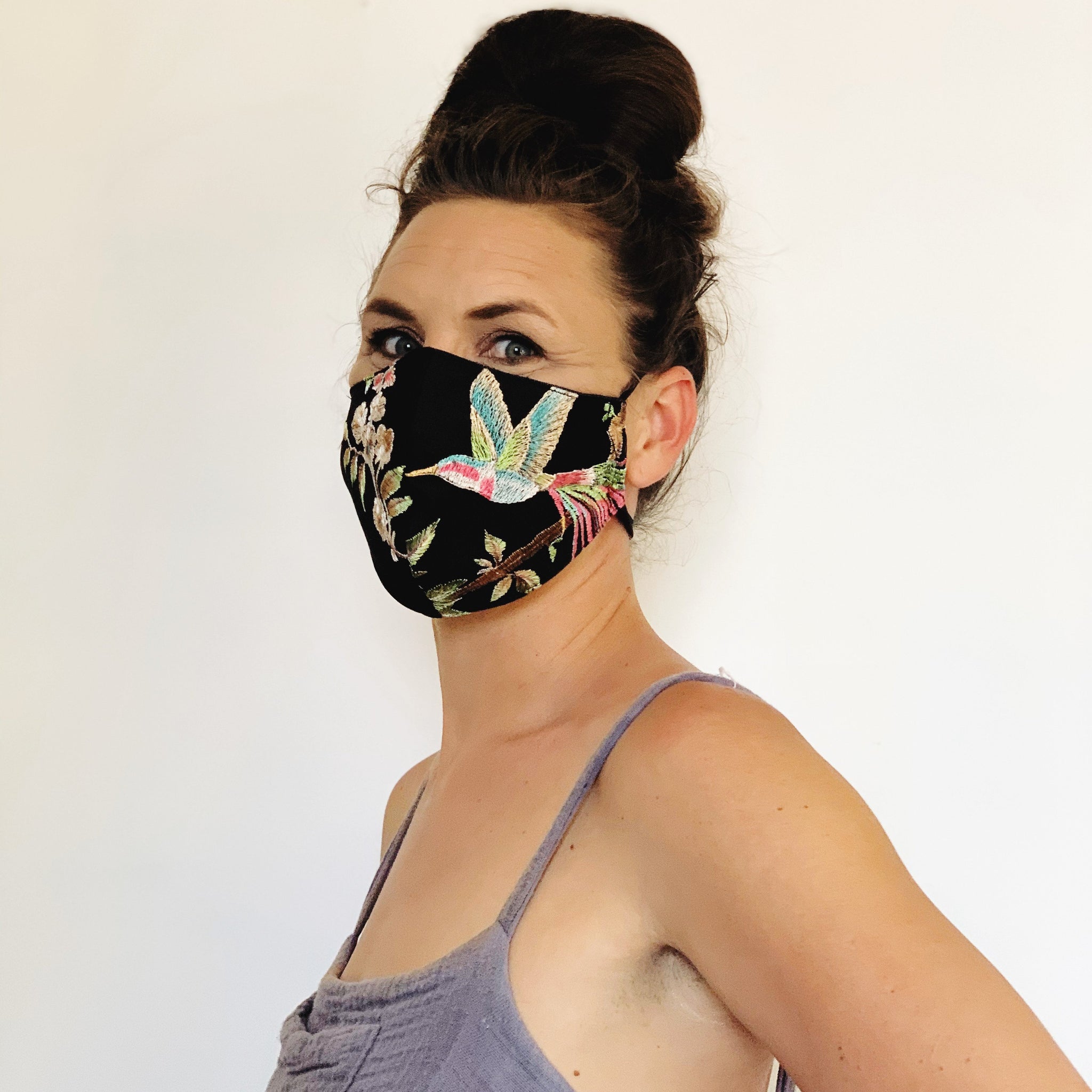 Fancy Face Mask- mesh embroidery