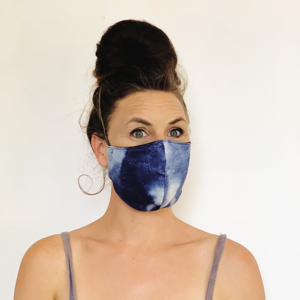 Fancy Face Mask- hand dyed raw silk