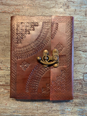 Small Handmade leather journal with Brass lock