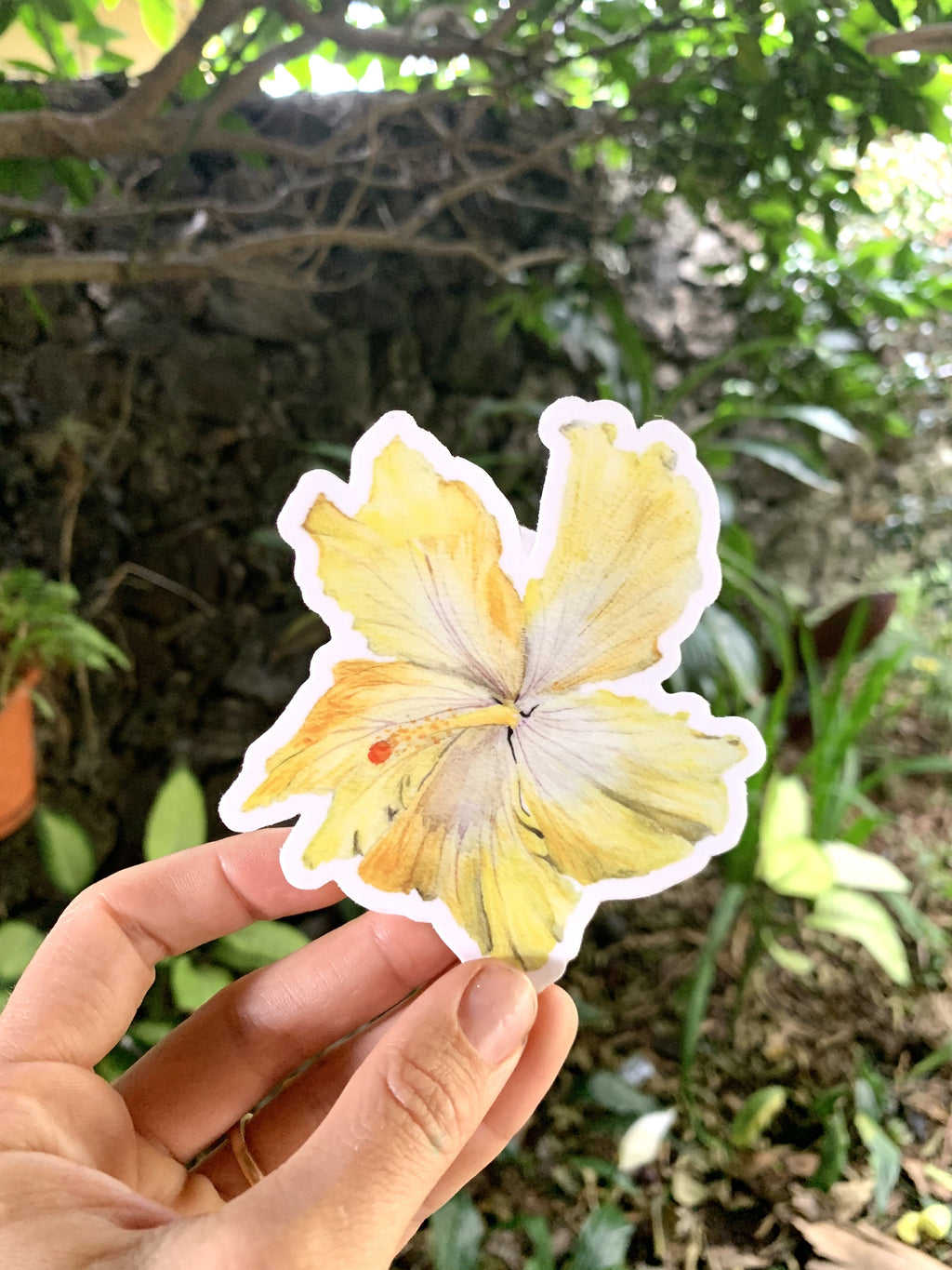Yellow Hibiscus Sticker