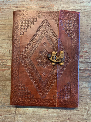 Medium Handmade leather journal with brass lock