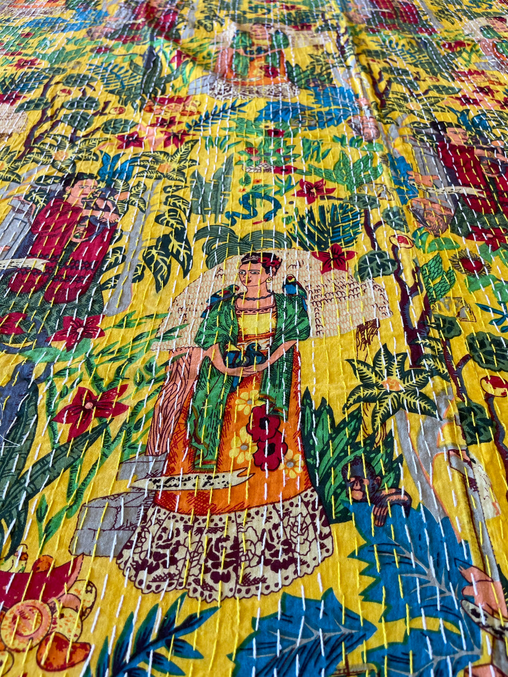 Handstitched Frida Khalo King/Queen Quilt