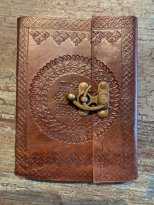 Small Handmade leather journal with Brass lock
